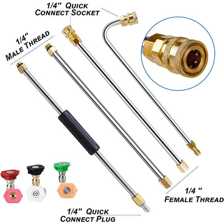 Pressure Washer Extension Wand Set Replacement Lance with 5 Nozzle Tips